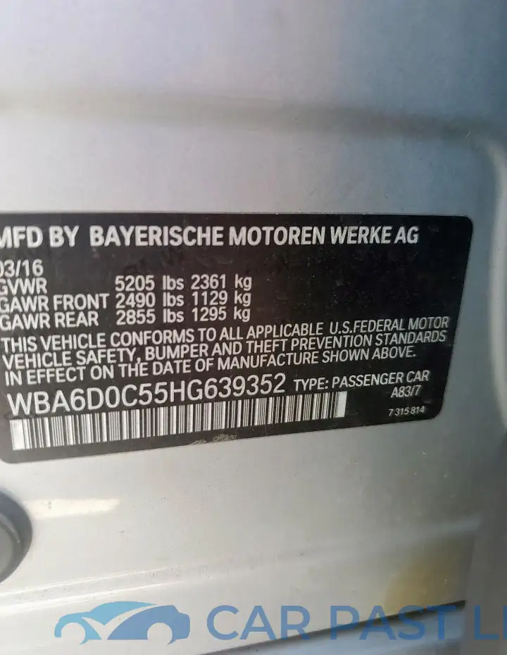 WBA6D0C55HG639352# 12
