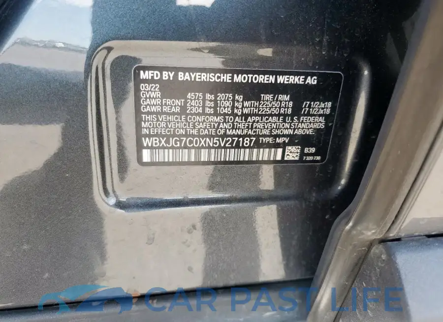 WBXJG7C0XN5V27187# 14
