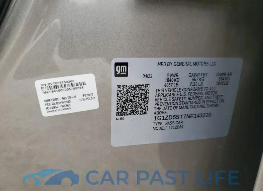 1G1ZD5ST7NF143220# 12