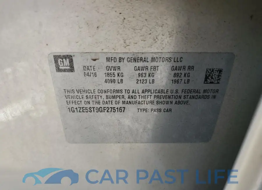 1G1ZE5ST9GF275167# 13