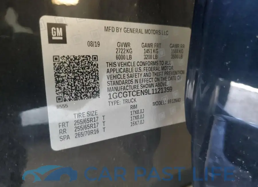 1GCGTCEN9L1121359# 12