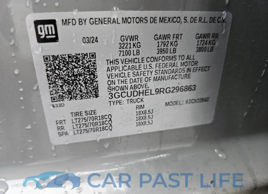 3GCUDHEL9RG296863# 11