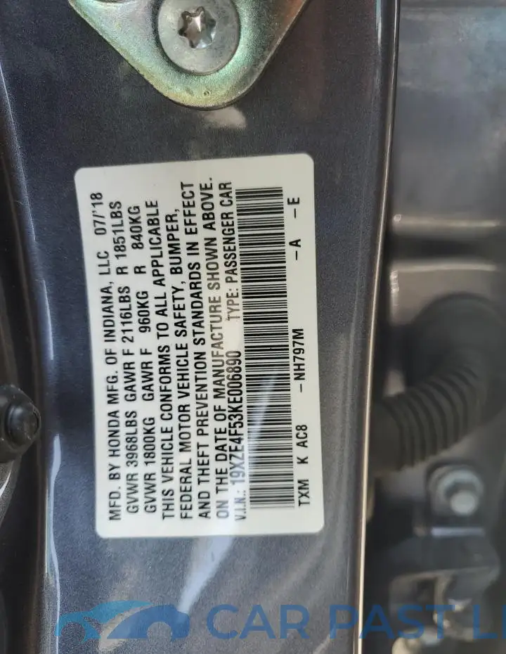 19XZE4F53KE006890# 12