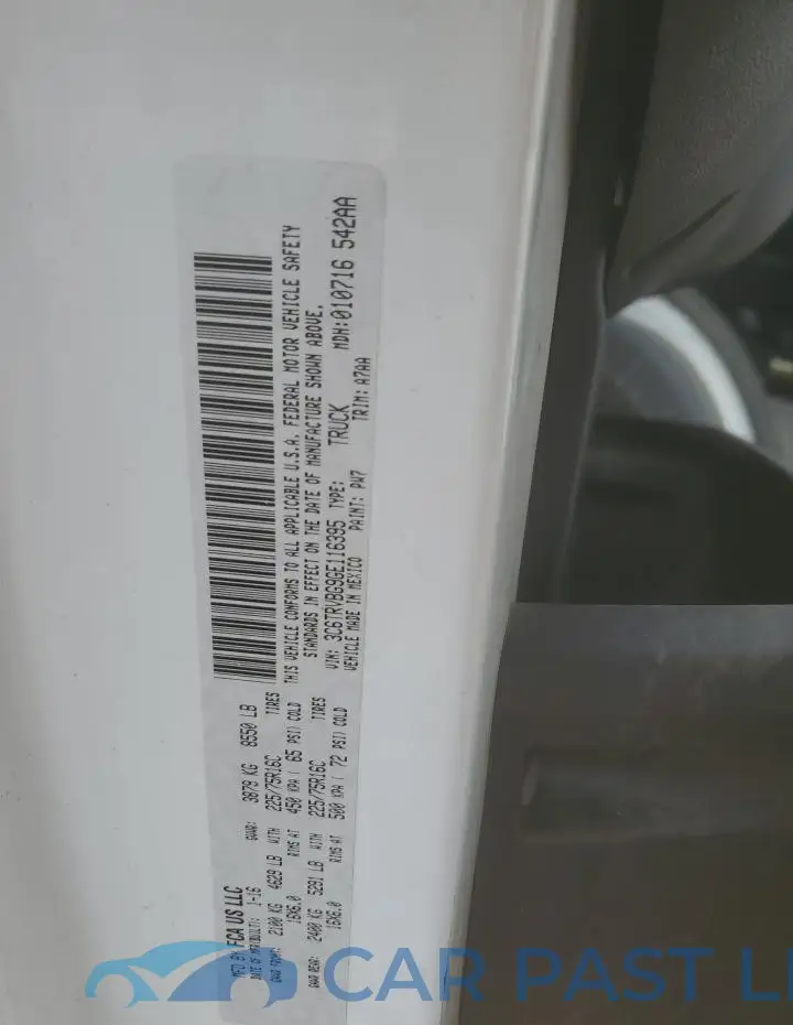 3C6TRVBG9GE116395# 13