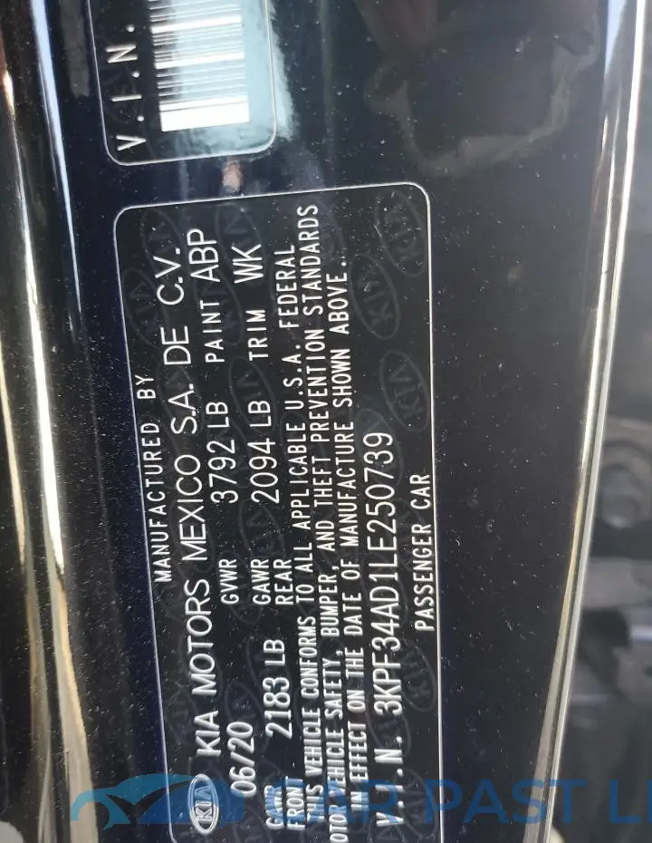 3KPF34AD1LE250739# 13