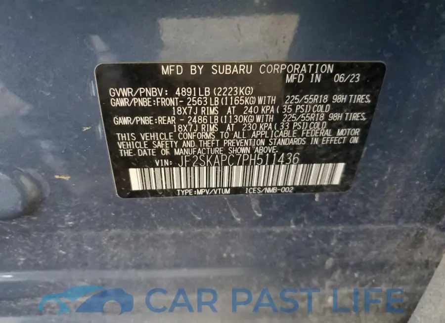JF2SKAPC7PH511436# 13
