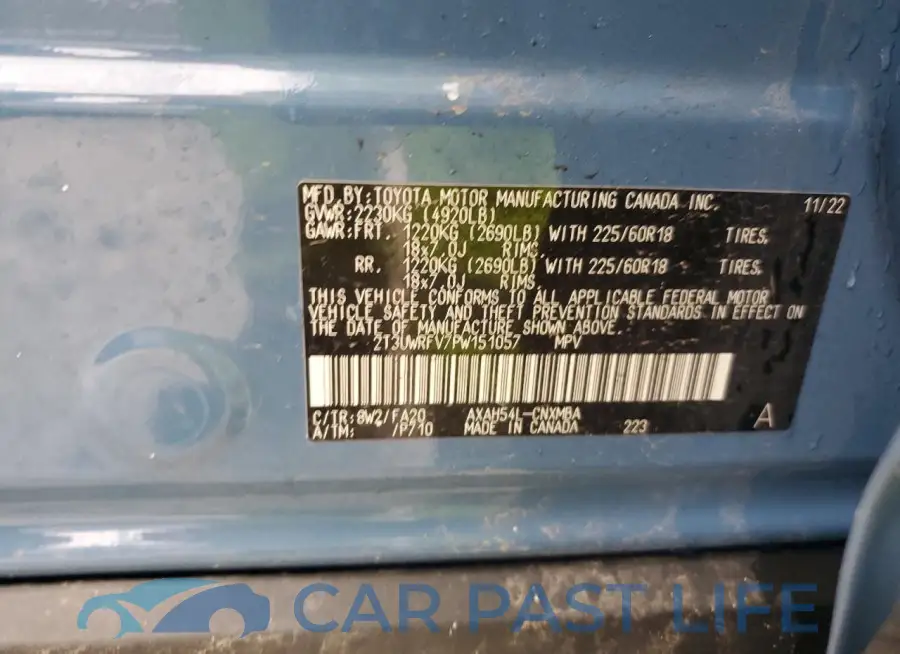 2T3UWRFV7PW151057# 12