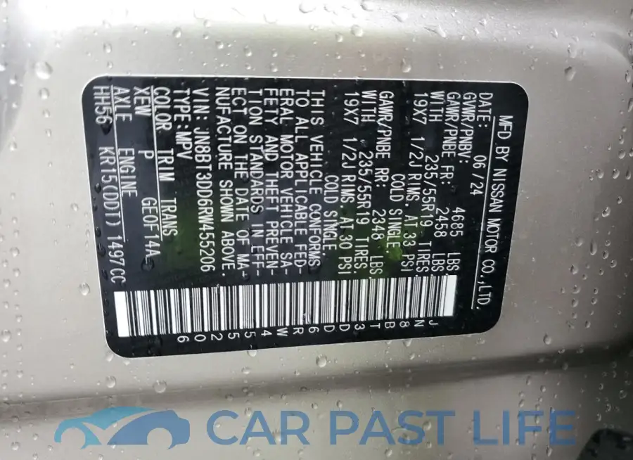 JN8BT3DD6RW455206# 13