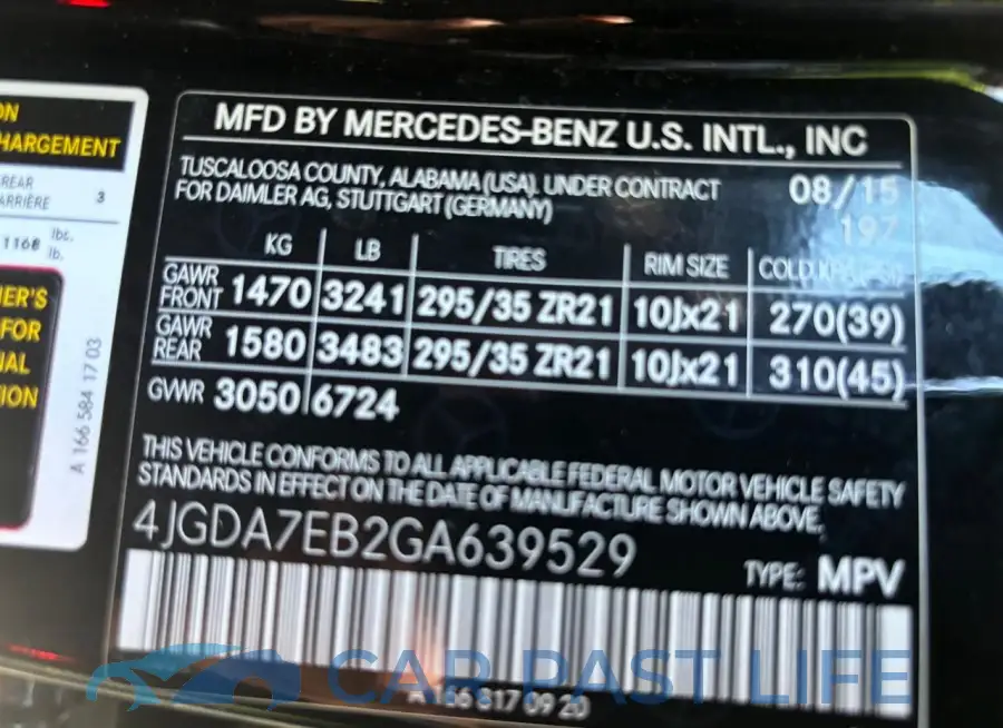 4JGDA7EB2GA639529# 10