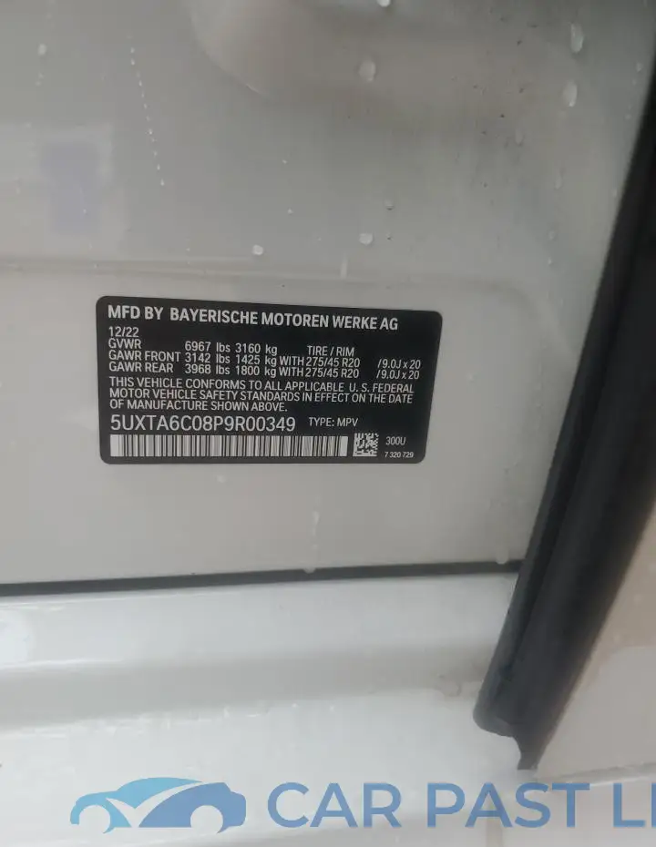 5UXTA6C08P9R00349# 14
