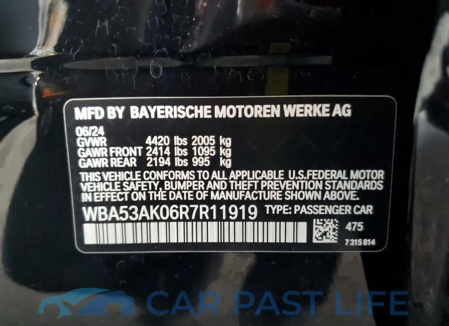 WBA53AK06R7R11919# 12