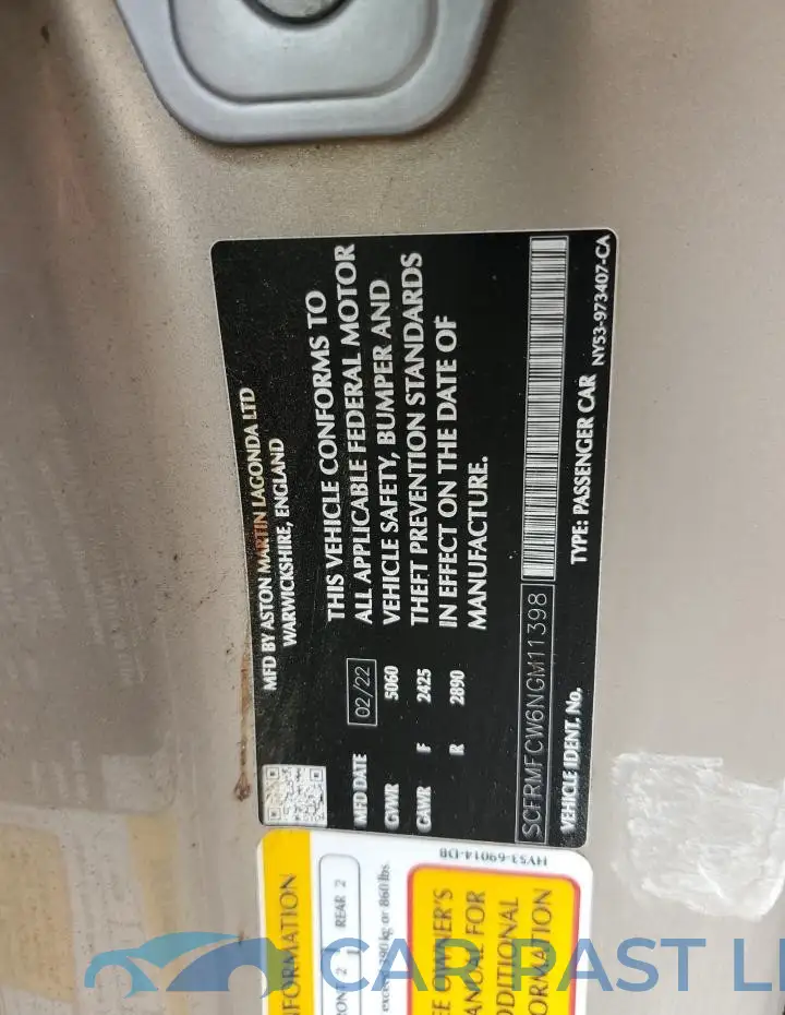 SCFRMFCW6NGM11398# 12
