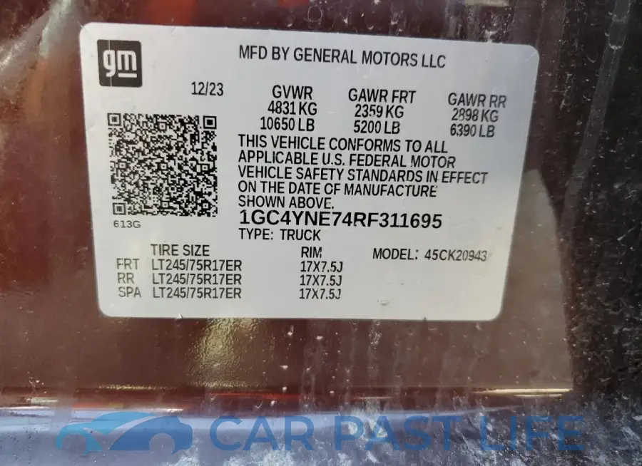 1GC4YNE74RF311695# 12