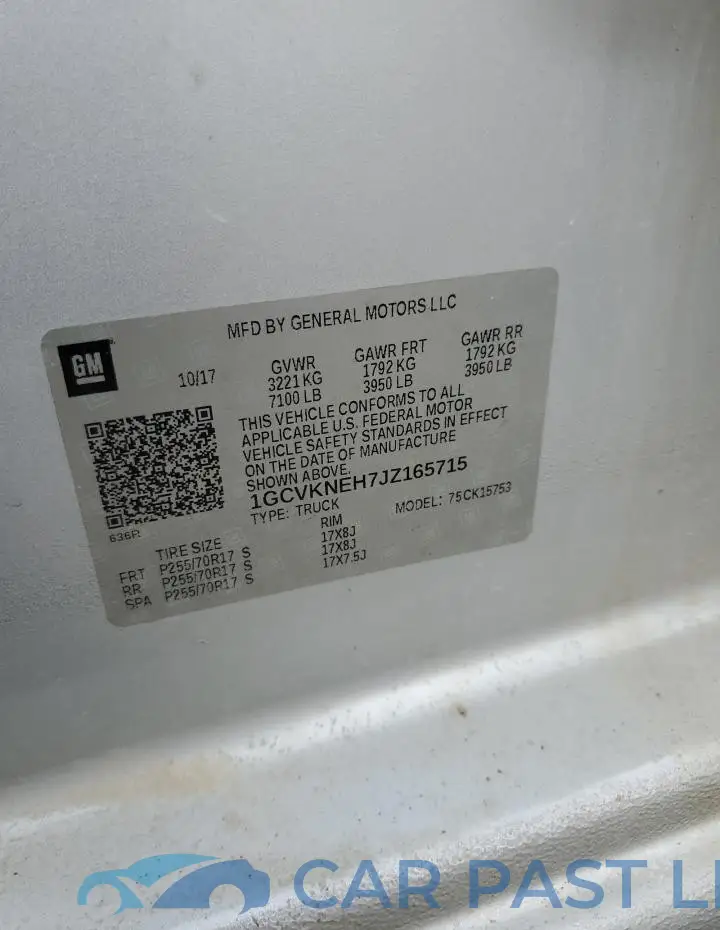 1GCVKNEH7JZ165715# 12