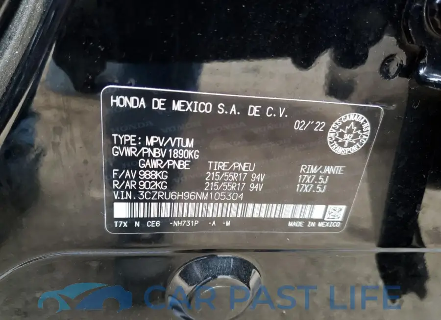 3CZRU6H96NM105304# 14