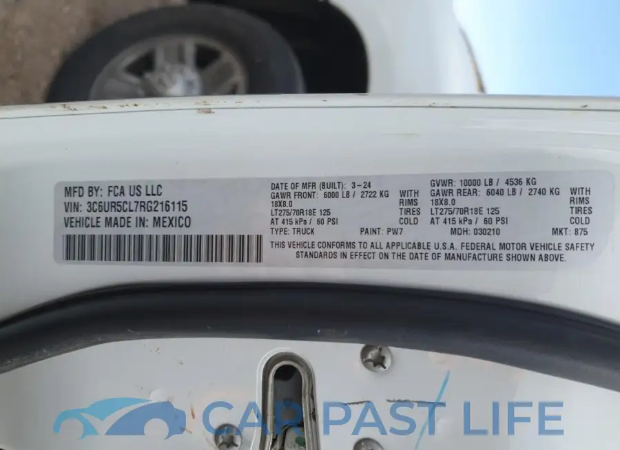 3C6UR5CL7RG216115# 12