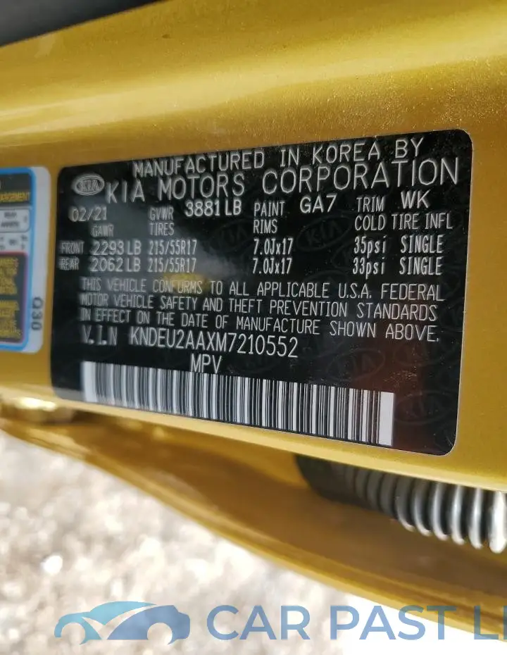 KNDEU2AAXM7210552# 12