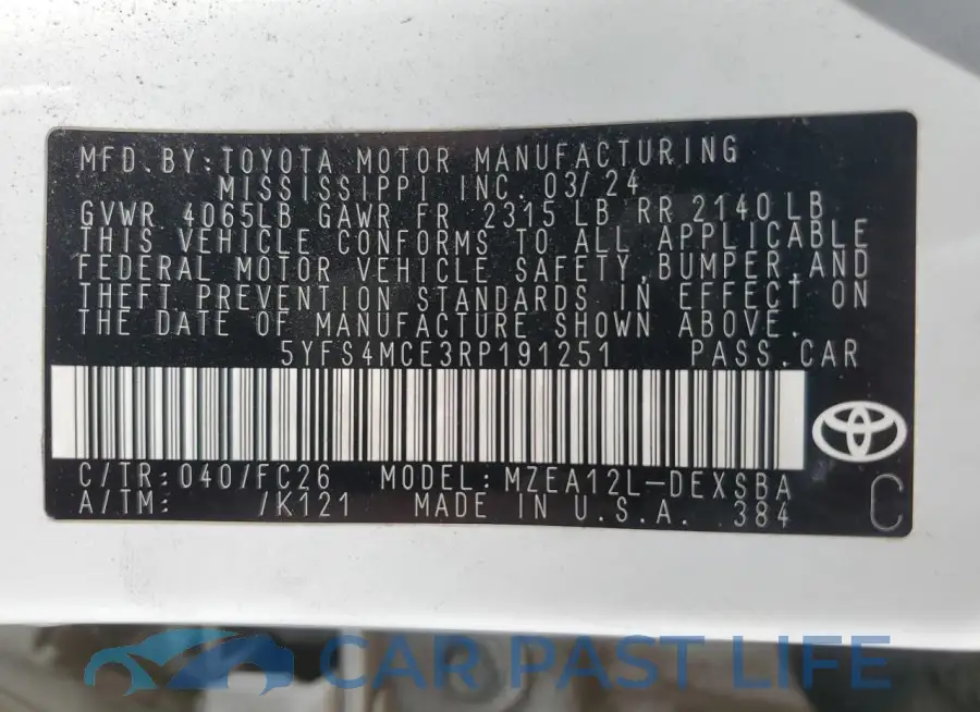 5YFS4MCE3RP191251# 12