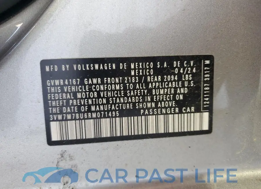 3VW7M7BU6RM071495# 12