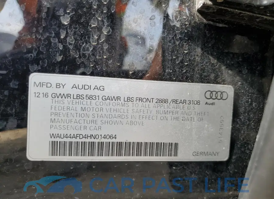 WAU44AFD4HN014064# 12
