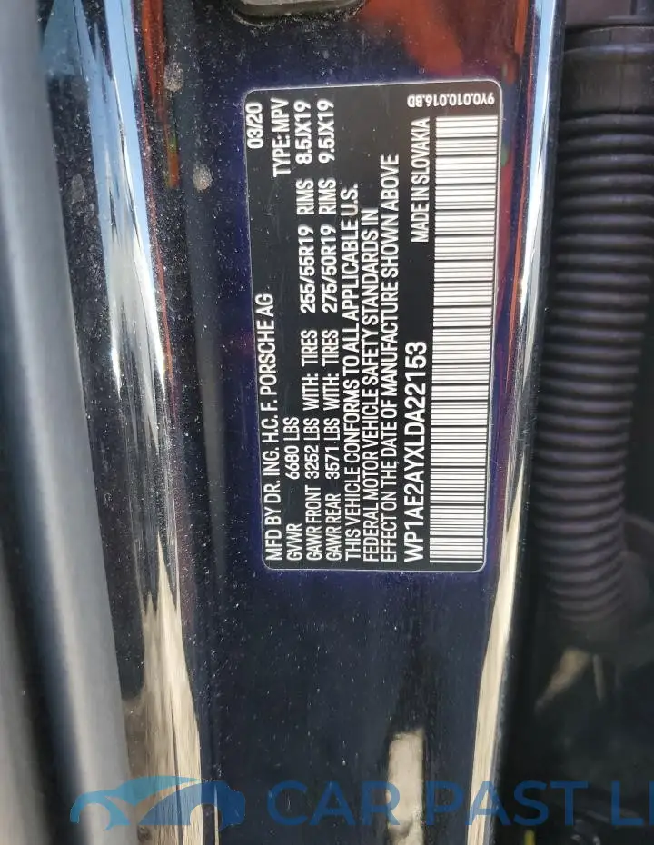 WP1AE2AYXLDA22153# 13