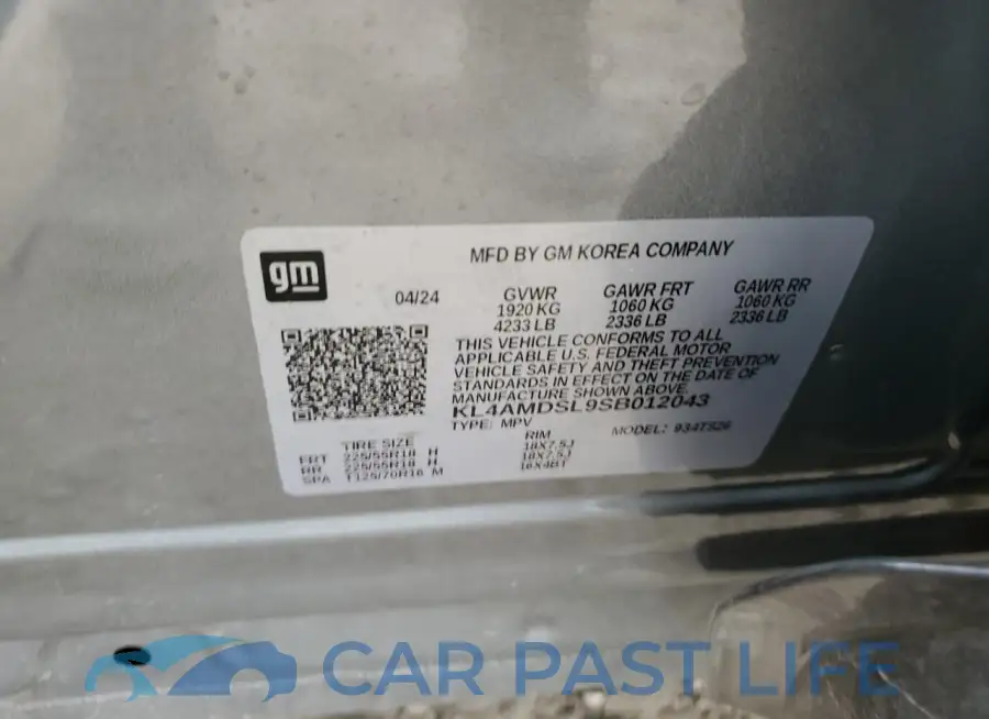 KL4AMDSL9SB012043# 12