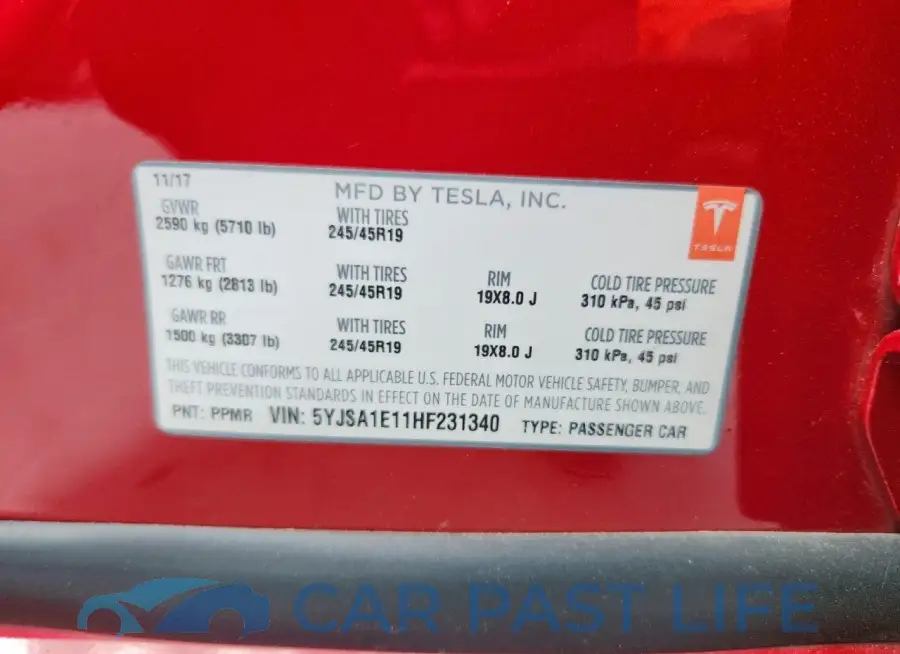 5YJSA1E11HF231340# 12