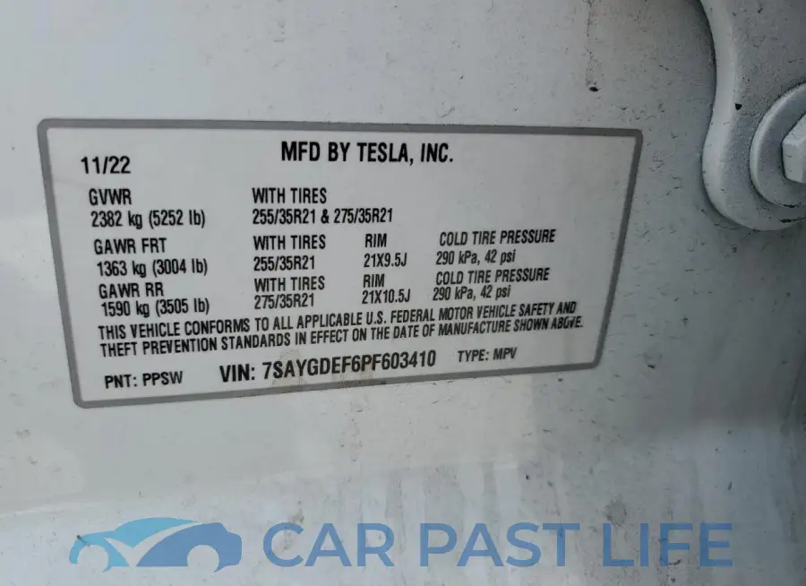 7SAYGDEF6PF603410# 12