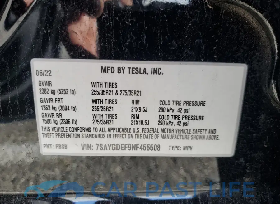 7SAYGDEF9NF455508# 12