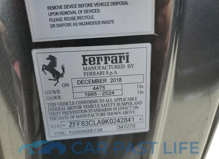 ZFF83CLA9K0242841# 13