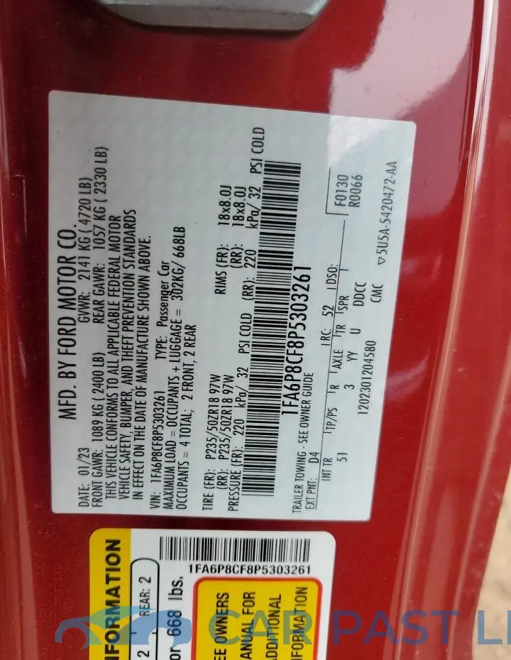 1FA6P8CF8P5303261# 12