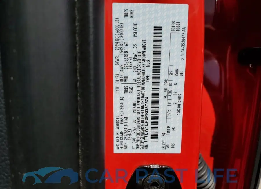 1FTEW1EP2PKD37574# 12