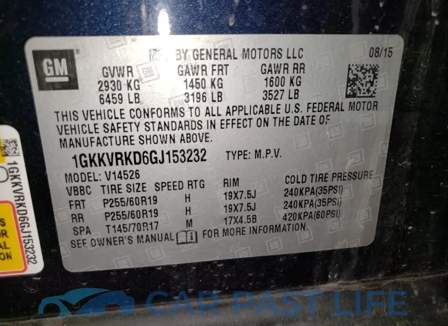 1GKKVRKD6GJ153232# 13