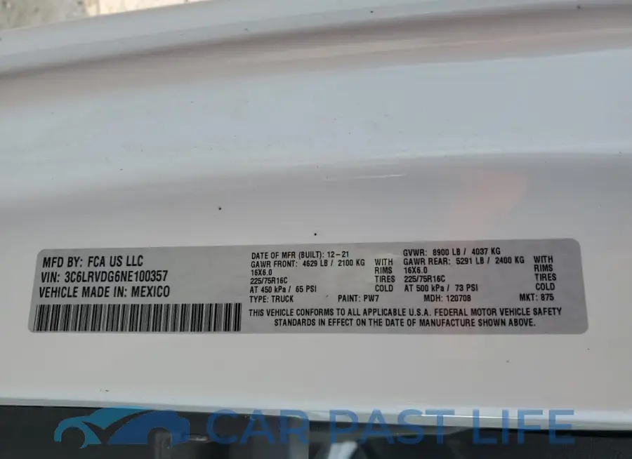 3C6LRVDG6NE100357# 13