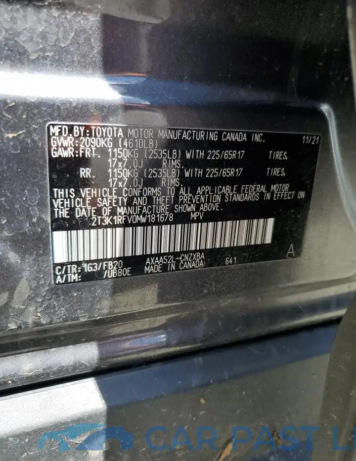 2T3K1RFV0MW181678# 13