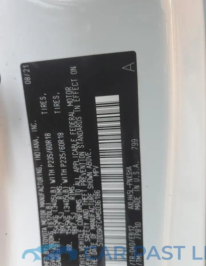 5TDDSKFC4MS036186# 13