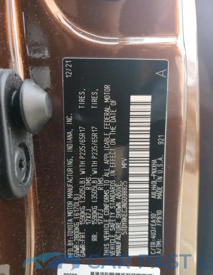 5TDYRKEC3NS098825# 13