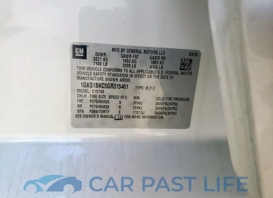 1GKS1BKC5GR315461# 13