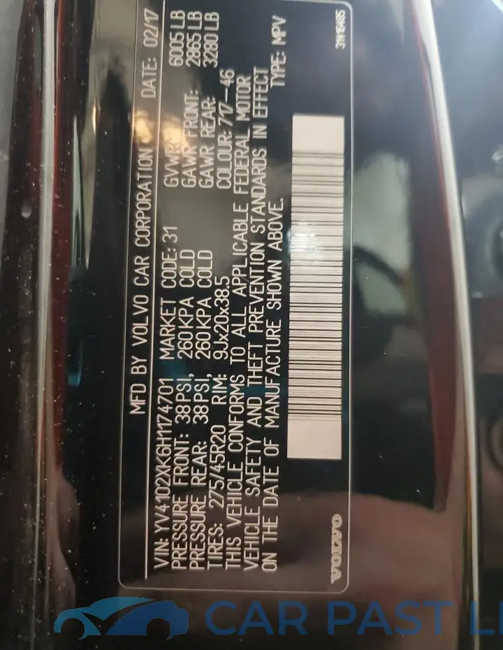 YV4102XK6H1174701# 13