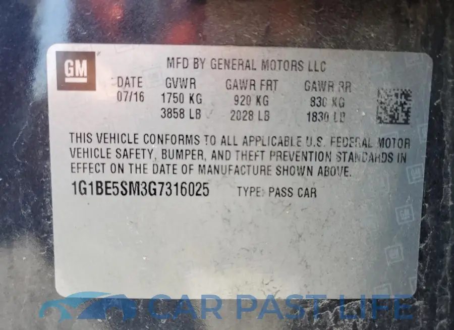 1G1BE5SM3G7316025# 12