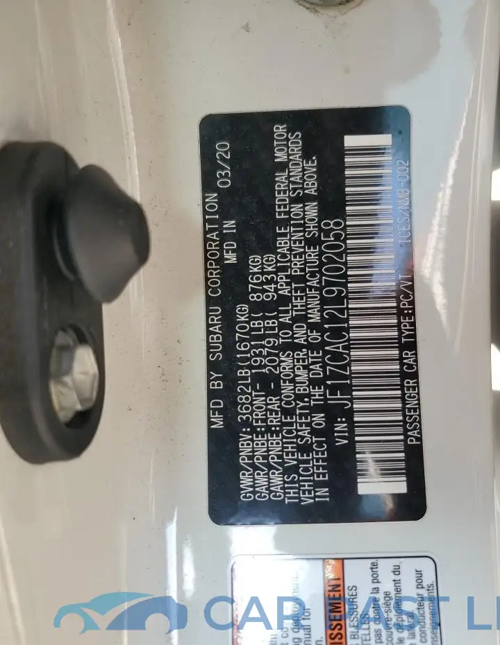 JF1ZCAC12L9702058# 12