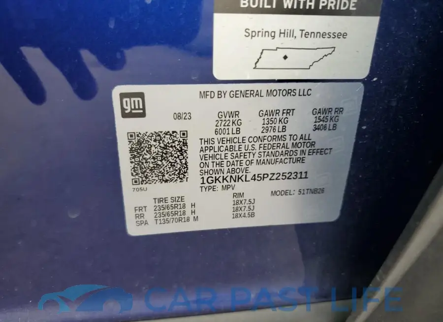 1GKKNKL45PZ252311# 13