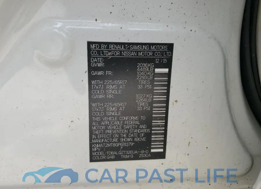 KNMAT2MT8GP631379# 12