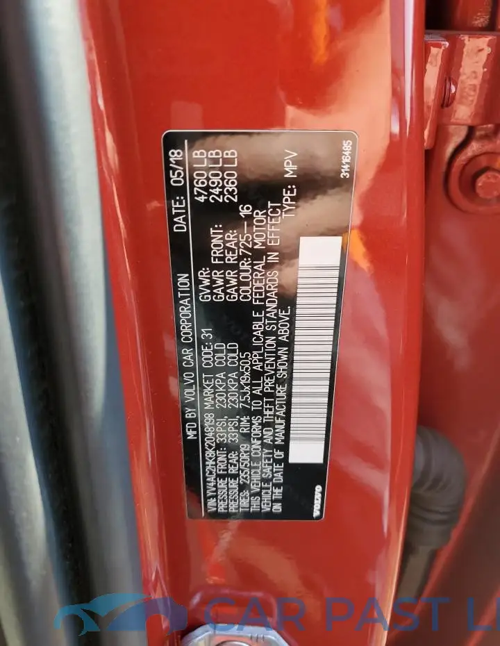 YV4AC2HK8K2048198# 12