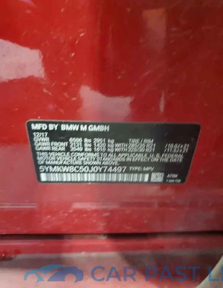 5YMKW8C50J0Y74497# 13