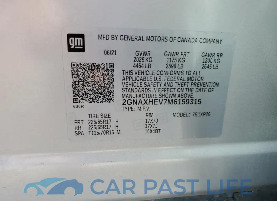 2GNAXHEV7M6159315# 12
