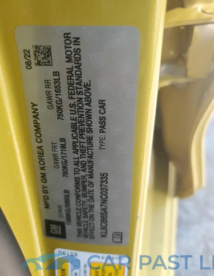 KL8CB6SA7NC037335# 13
