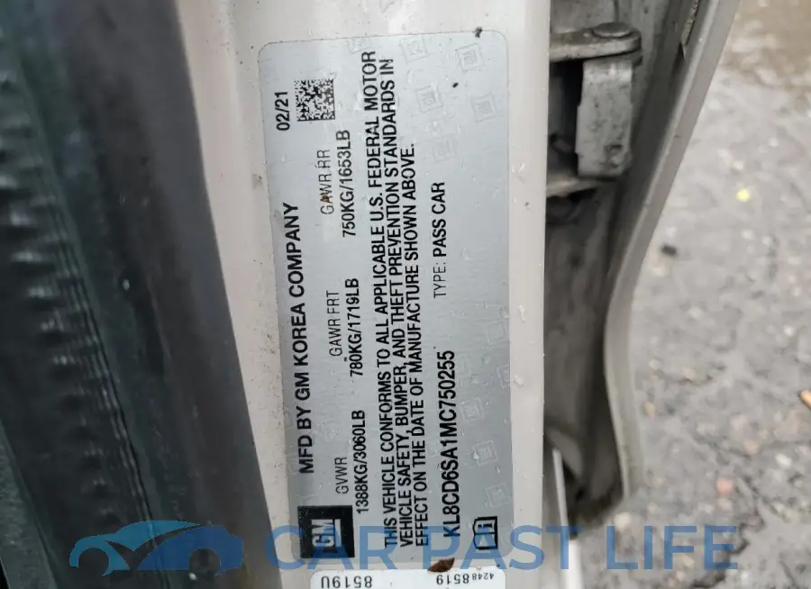 KL8CD6SA1MC750255# 13