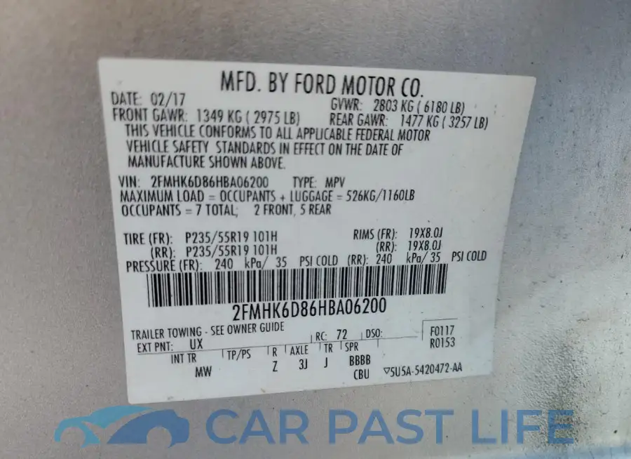 2FMHK6D86HBA06200# 14