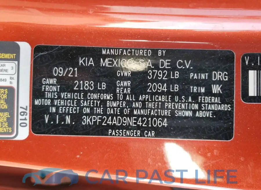 3KPF24AD9NE421064# 13